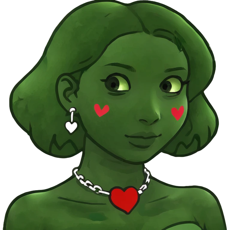 A girl showing love emoji