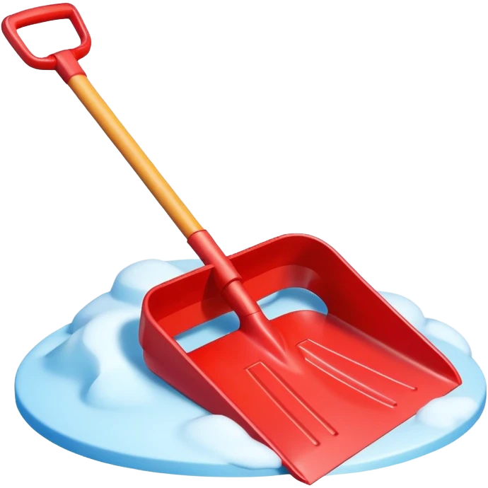 snow shovel object icon, colorful plastic snow shovel, rounded edges, toy-like style, 3D cartoon, mobile game icon style, centered, clean background, no text, no watermark

 emoji