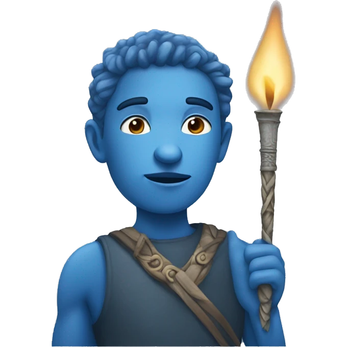 Blue people with torhes emoji