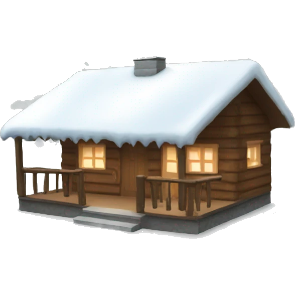 winter cabin emoji