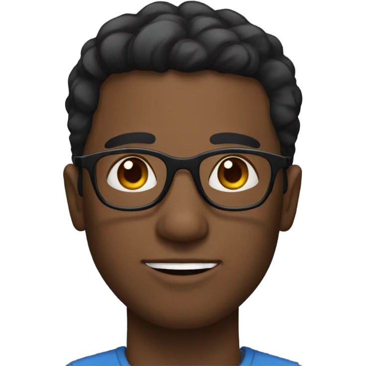 dark Man with glasses black short hair  emoji
