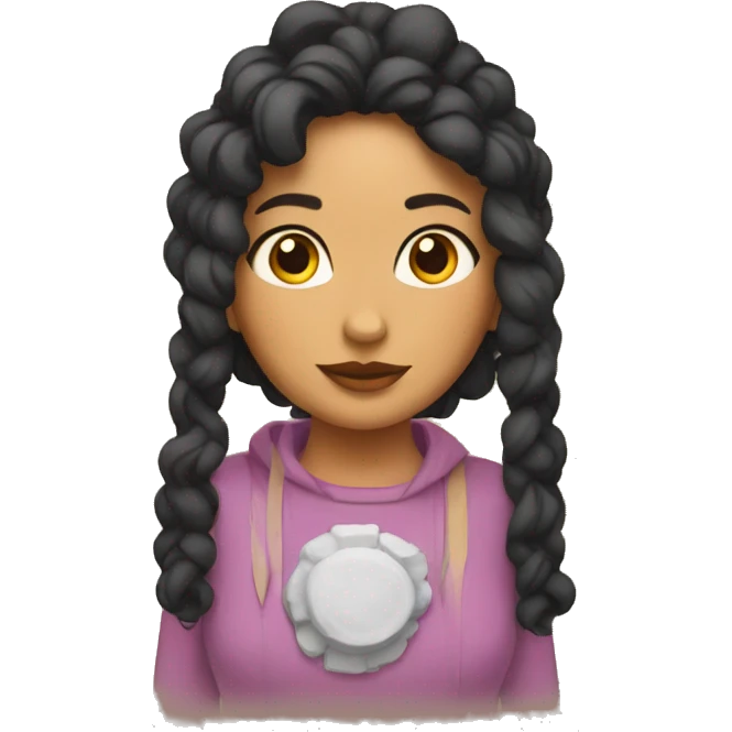 Chica con rulos emoji