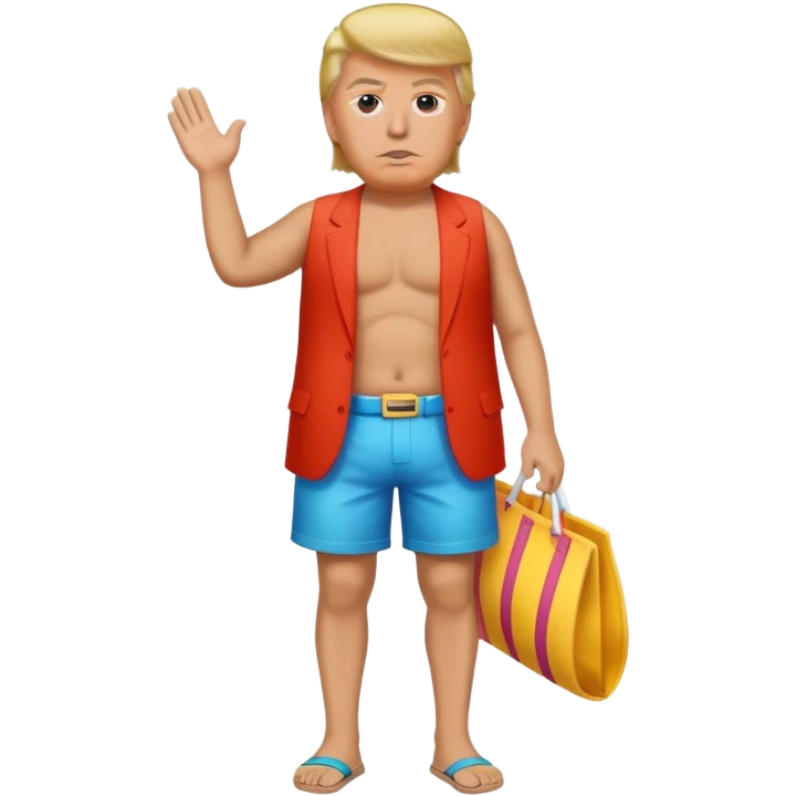 full body Trump standing in beach outfit emoji