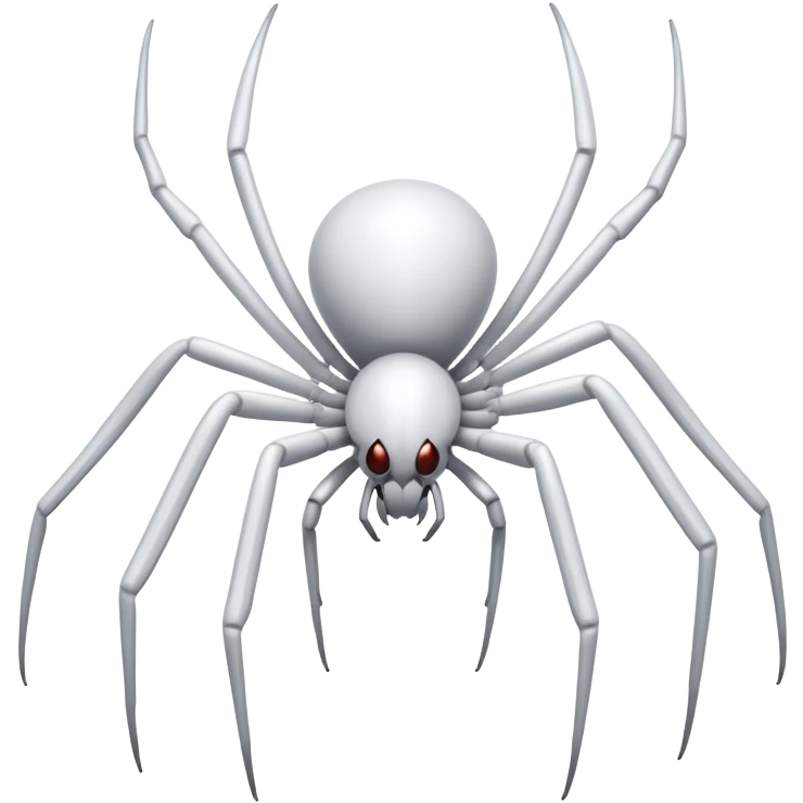 completely white spider, all white spider with eight legs emoji