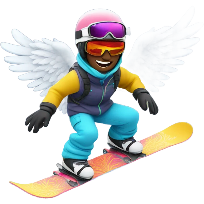Snowboarder with wings emoji