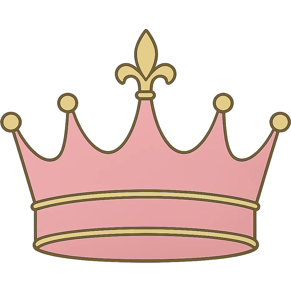 normal pink crown with subtle gold details, no jewels or embellishments, clean classic shape emoji