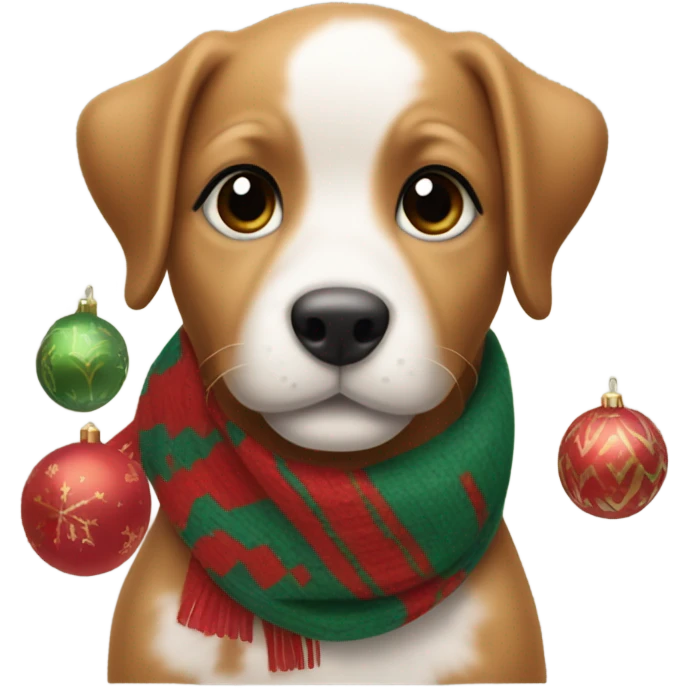 Christmas puppy emoji