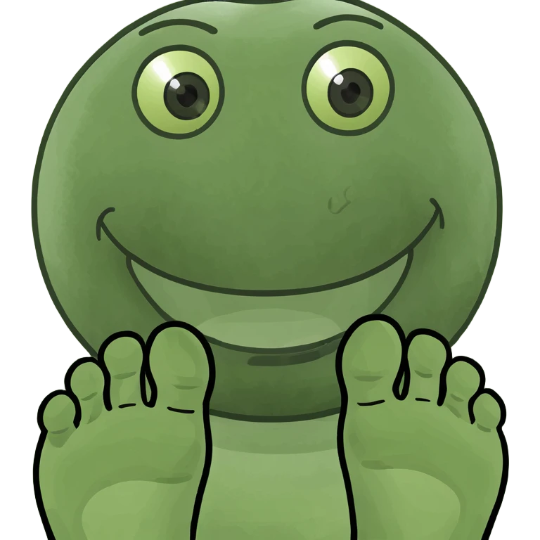 Smiley face with toes  emoji