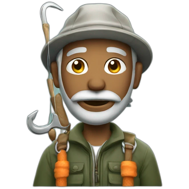 fisherman with hook emoji