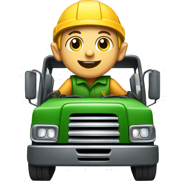 Elf driving dump truck emoji