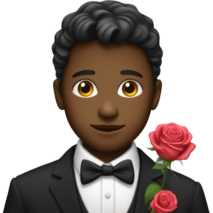 Boy with Formal Clothes and Rose emoji