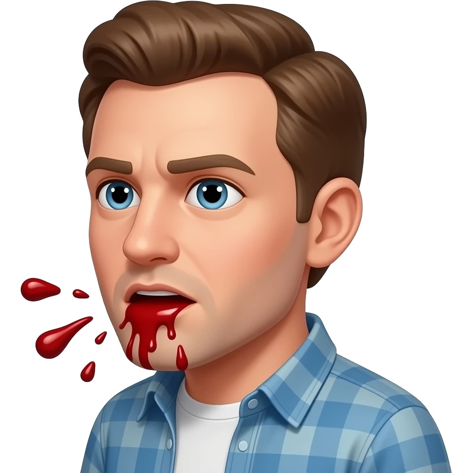charlie kirk spewing blood from his thought emoji