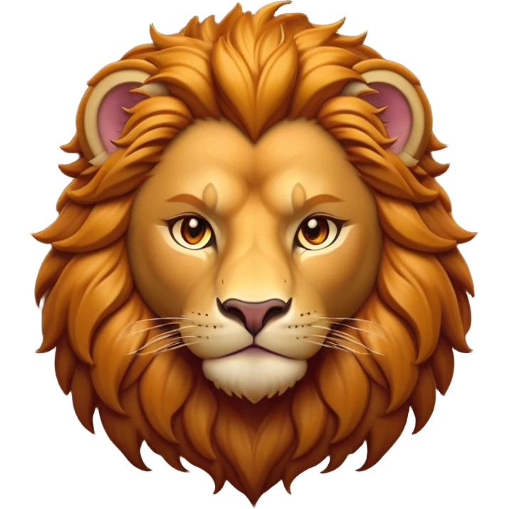 Cinematic Noble Lio Cub Portrait Emoji, Poised and regal, with a powerful, muscular build and a majestic, tawny mane, deep-set soulful amber eyes, Simplified yet sharp and sophisticated features, highly detailed, glowing with a warm, dignified glow, high shine, intelligent and fierce, stylized with an air of wild majesty, focused and attentive, soft glowing outline, capturing the essence of a watchful and confident king, so majestic it feels as though it could roar out of the screen with effortless authority! emoji