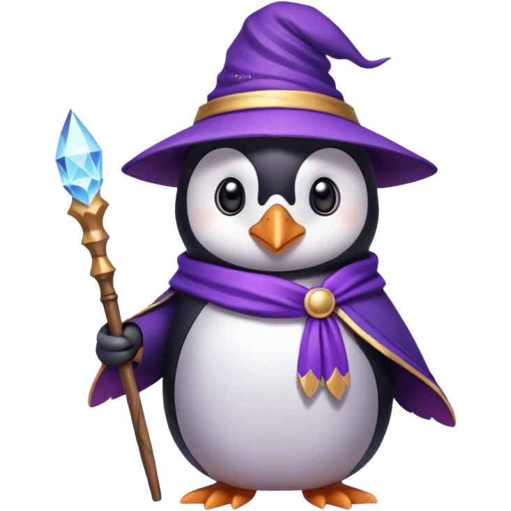 Purple wizard penguine emoji