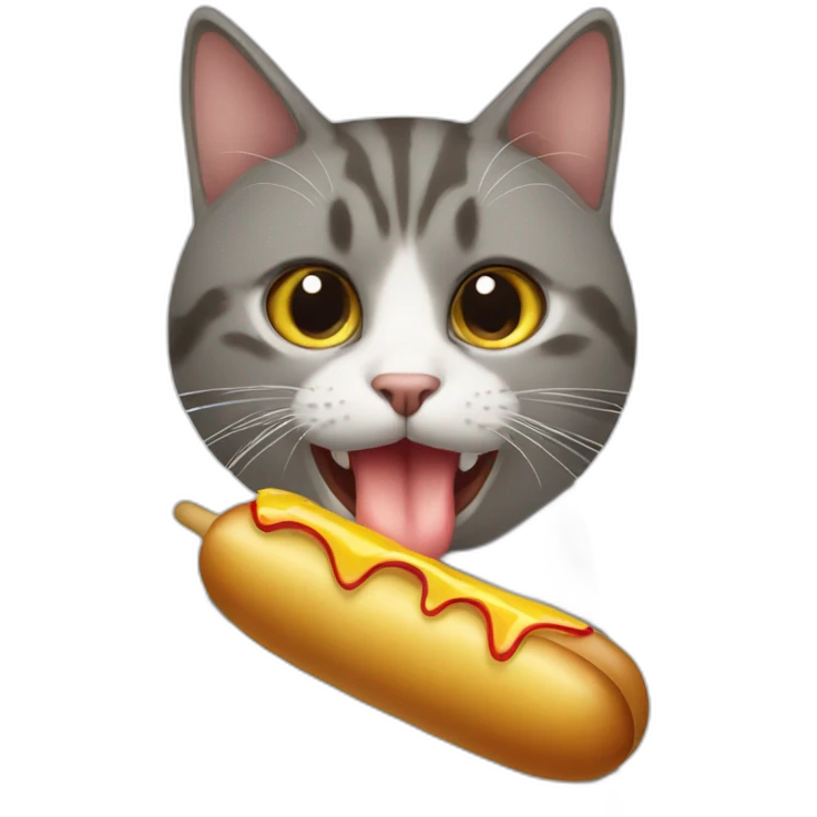 Cat eating corn dog emoji