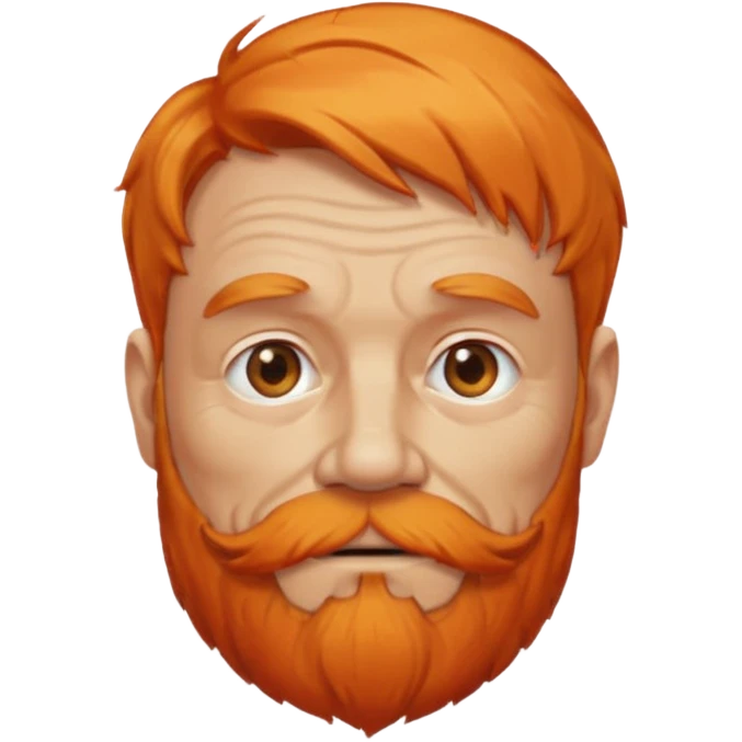 old adult male, orange hair and orange beard emoji
