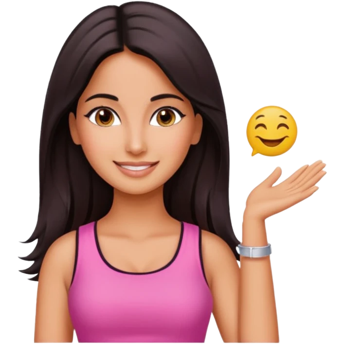 ipretty bratz emoji of katrina kaif wearing a pink top emoji