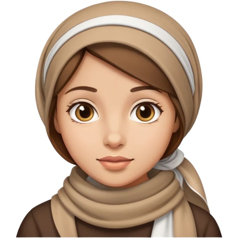 Baş örtülü kumral kız  emoji