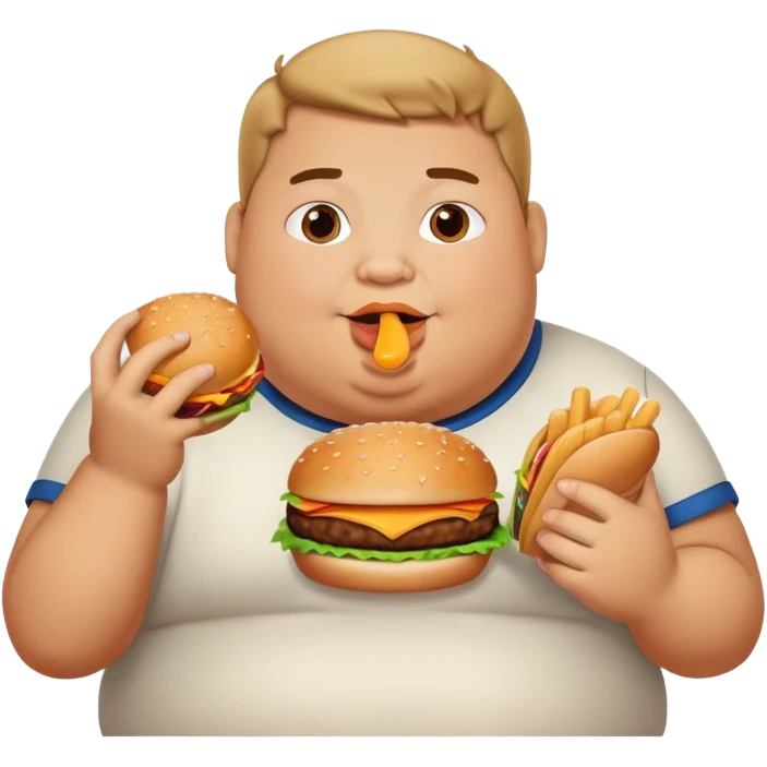Fat boy eating a burger  emoji