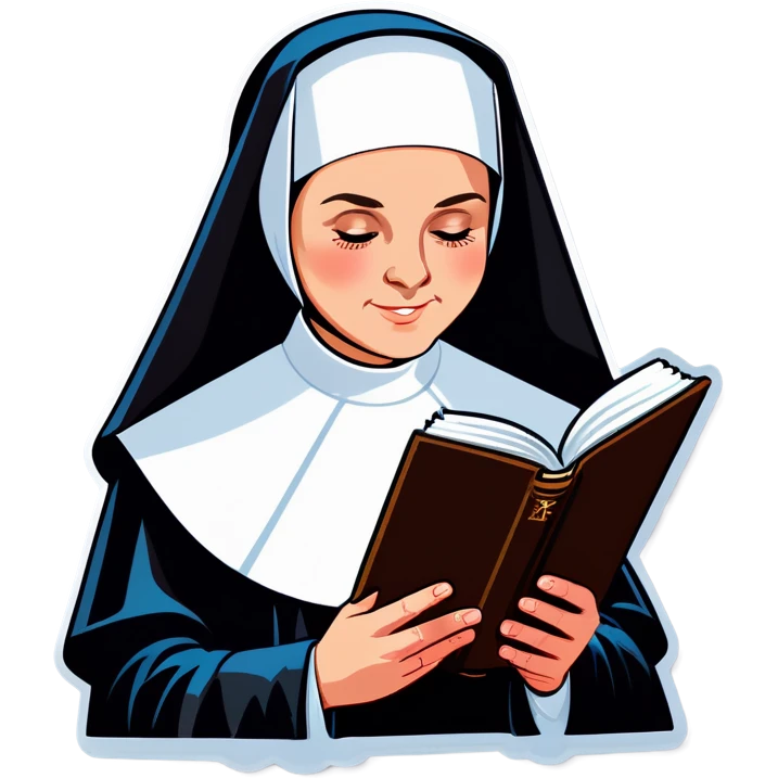 Nun reading sacred scriptures  emoji