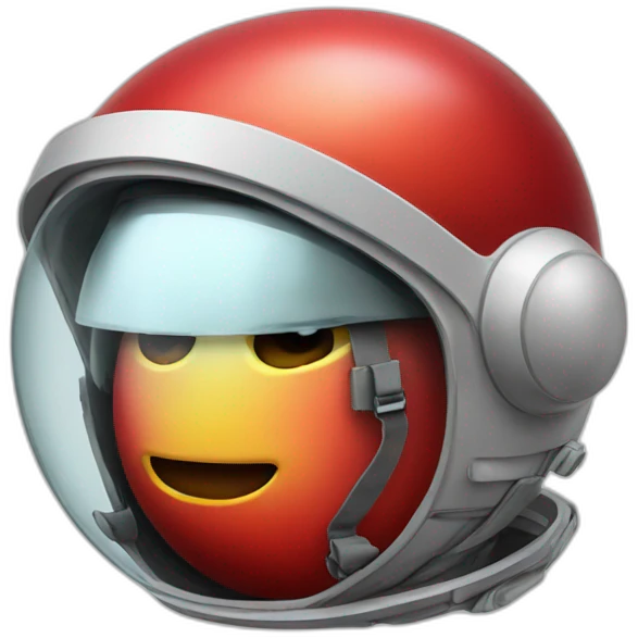 red apple wearing space helmet emoji