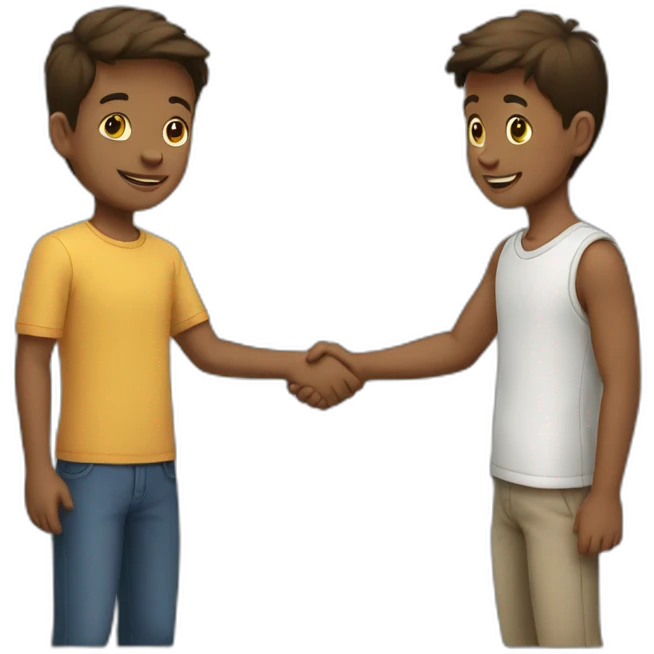 two boys shaking hands emoji