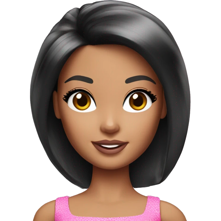 Barbie doll with black hair emoji