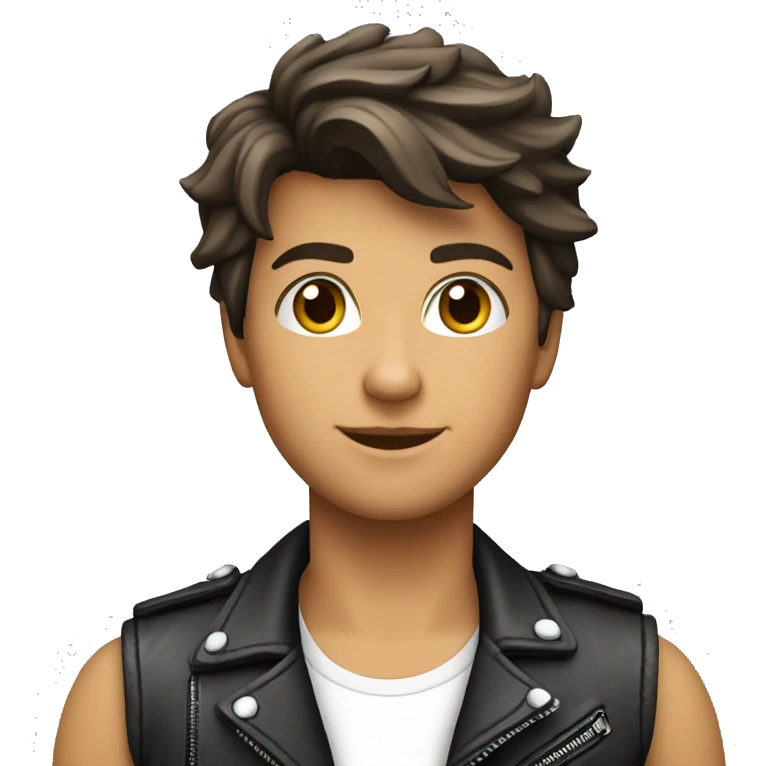 Joven hermosa que lleva vestimenta moderna en moto emoji
