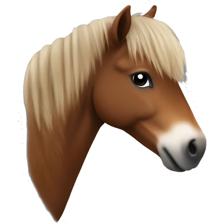side view of a brown shetland pony emoji