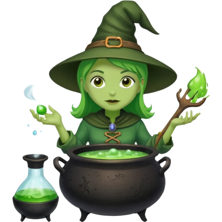 green witch cooking potion emoji