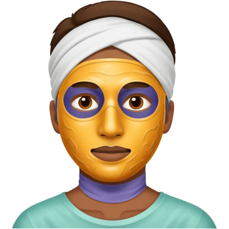 Hombre con mascarilla de skincare  emoji