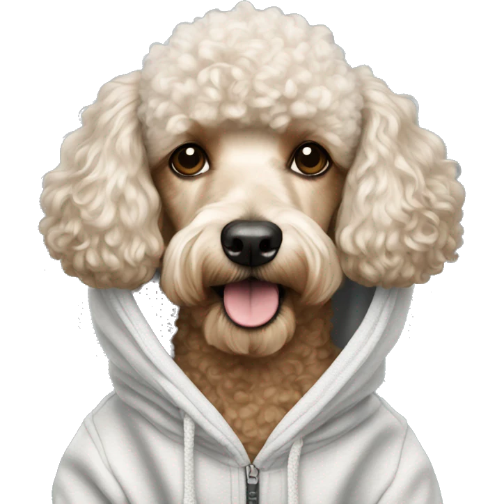 Dog poodle wearing a hoodie emoji