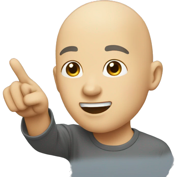bald uy pointing to the right side emoji