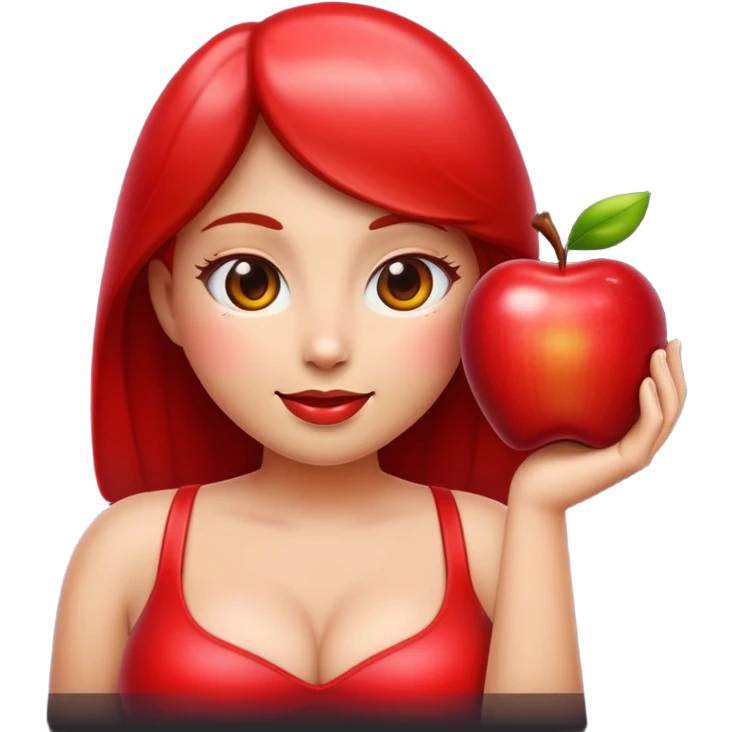 creat an apple emoji of a face with big tits emoji