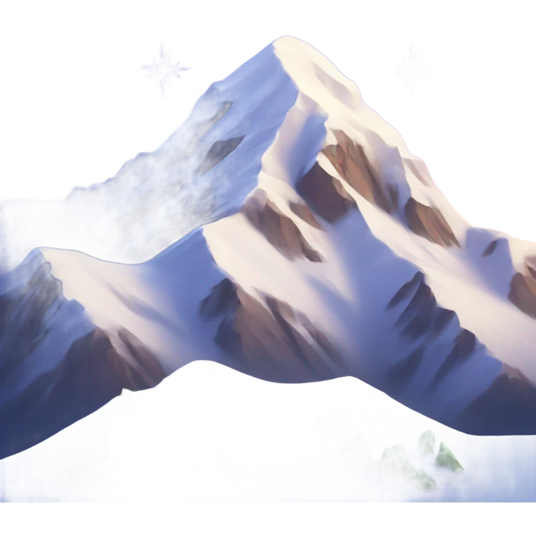 Snowcapped Mountain with three stars above emoji