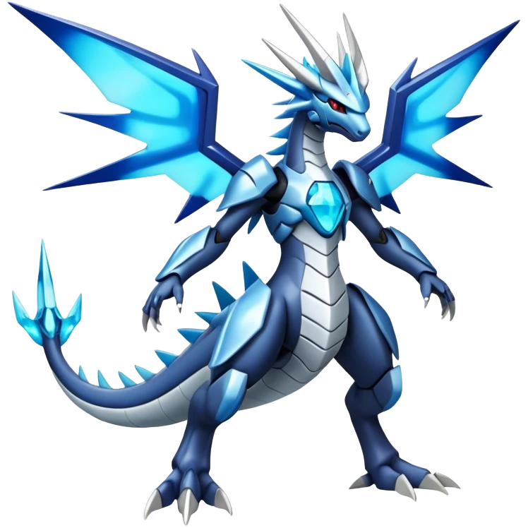  Cool Edgy Shiny Futuristic Ethereal Legendary Dialga-Digimon-Salamence-Kyurem-hybrid full body emoji