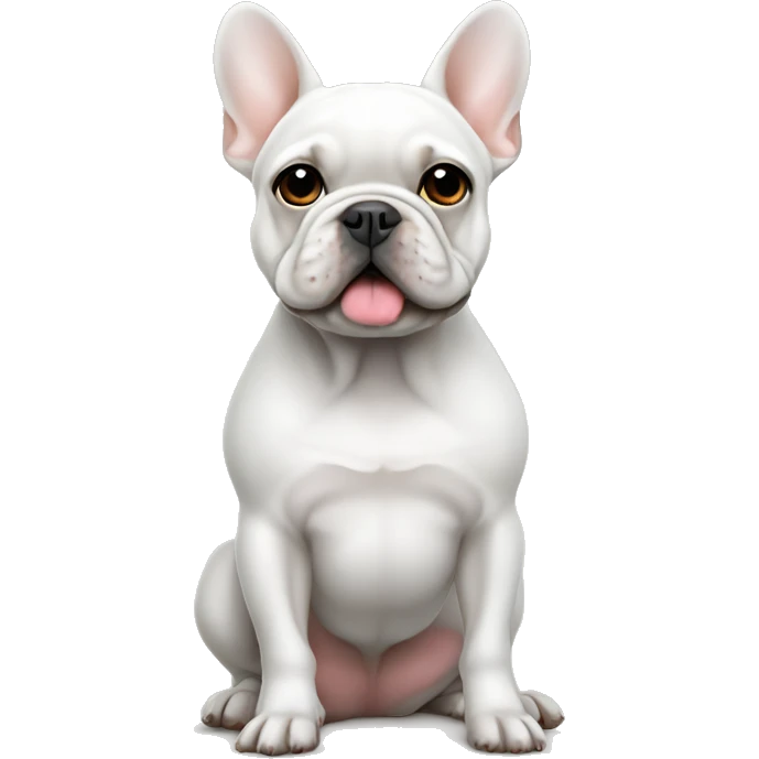 White Frenchie sitting emoji