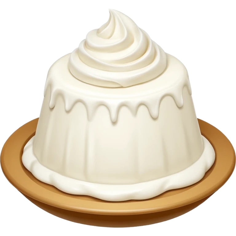 plain cream cheese, smooth white mound or swirl, thick silky texture, soft peaks, mild sheen, clean finish, fresh and pure, optional small container, no toppings, herbs, tools, or faces, clean 3D rendering, soft lighting, transparent background, emoji scale emoji