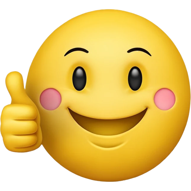 Smiley face with a thumbs up emoji