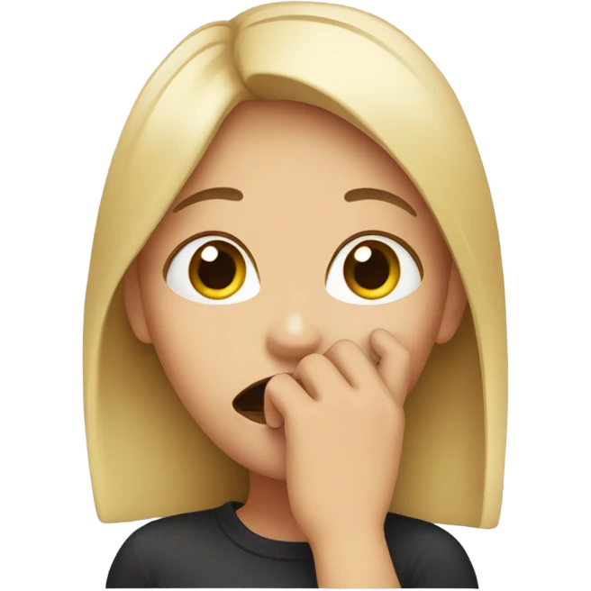 girl with hand over her mouth emoji