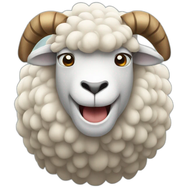 Angry sheep with horns up emoji