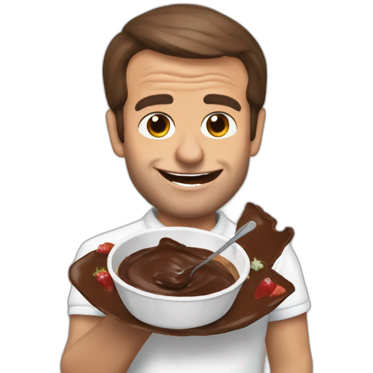 Manuel Macron eat nutella emoji