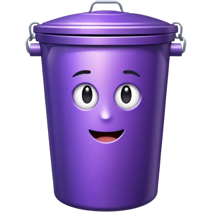 Glitter Purple and Cian rubbish bin emoji