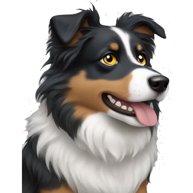 Moon with Small black australian shepherd dog emoji