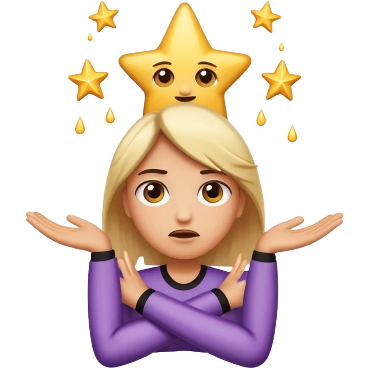 shooting star emoji with crossed arms and a dramatic eye roll, dripping with sarcastic frustration emoji