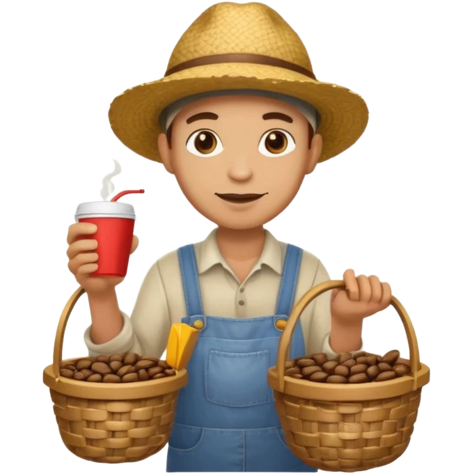 light skin granjero de cafe full body  emoji