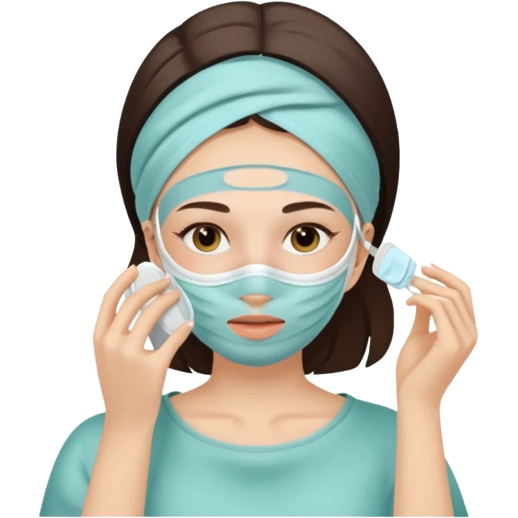 a girl doing her skincare and self care emoji