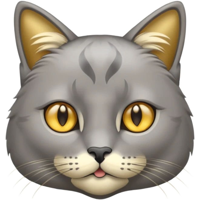 graue fluffige katze brittisch lang haar graue nase süß emoji
