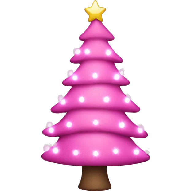 pink Christmas tree with lights  emoji