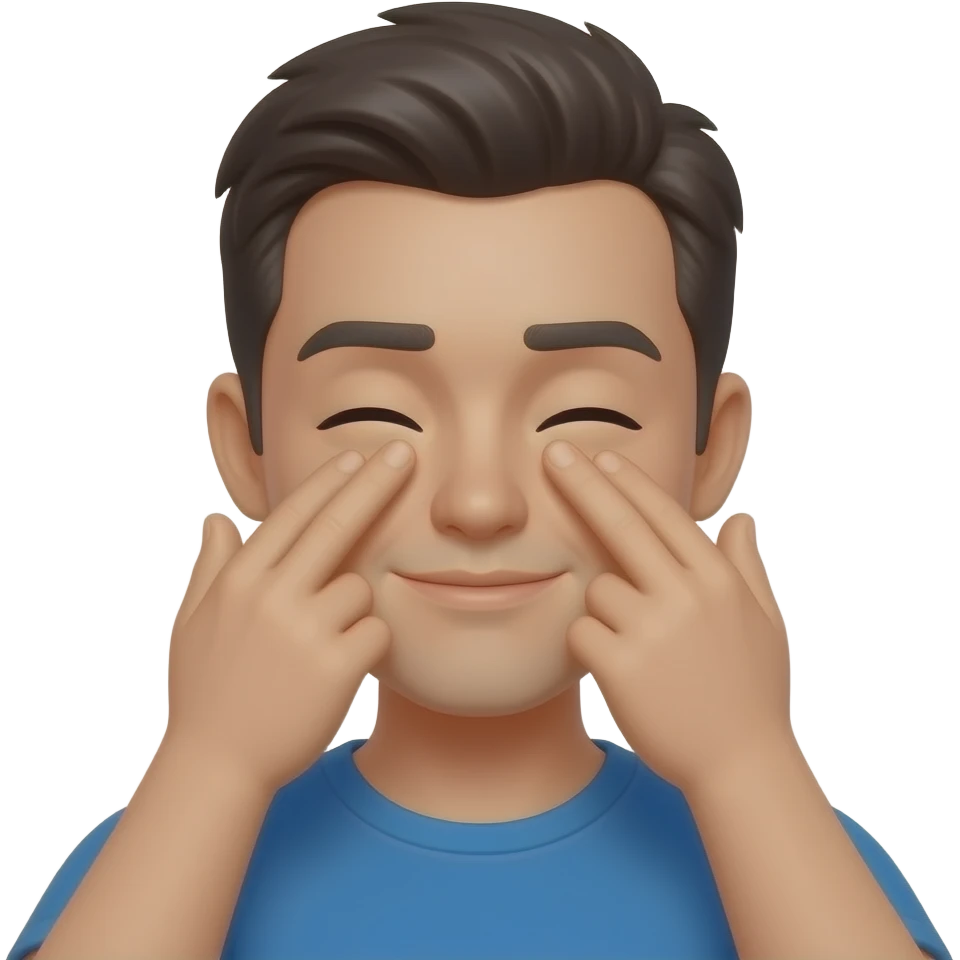 Человек трет глаза руками emoji
